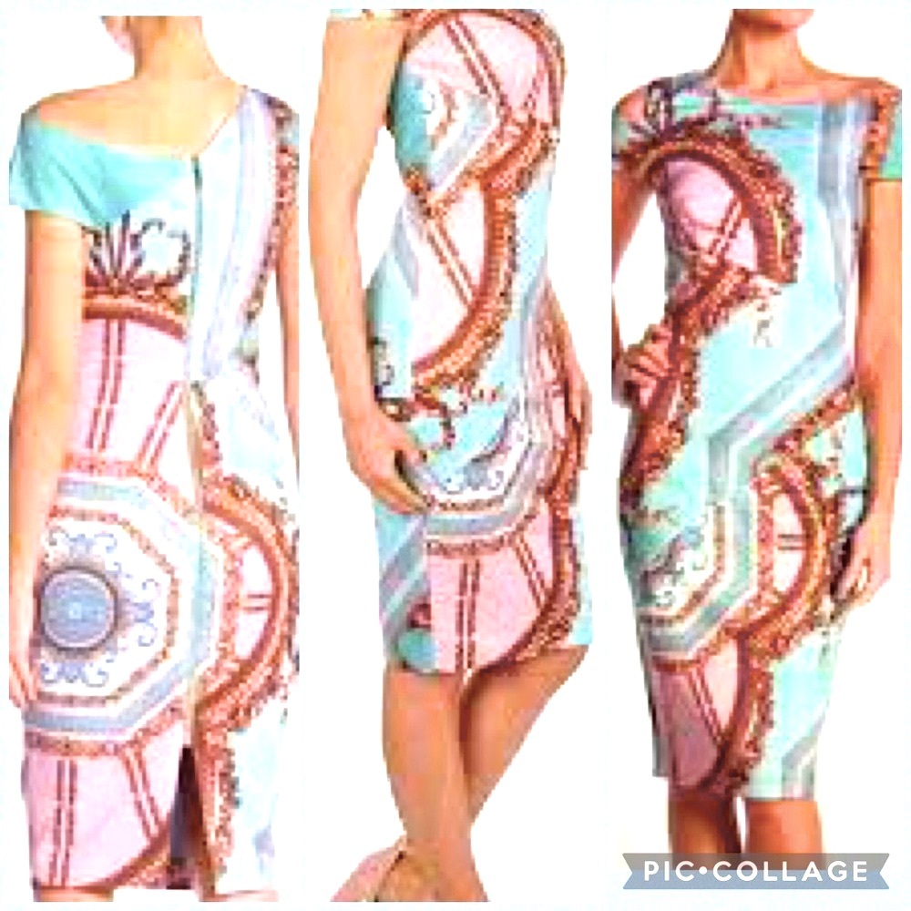 NWT Ted Baker Versailles Print Bodycon Dress Size 2 on TB size 6 US💥